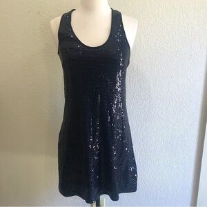 FINAL SALE Johnny Martin Womens Sequined Blue & Black Striped Racerback…